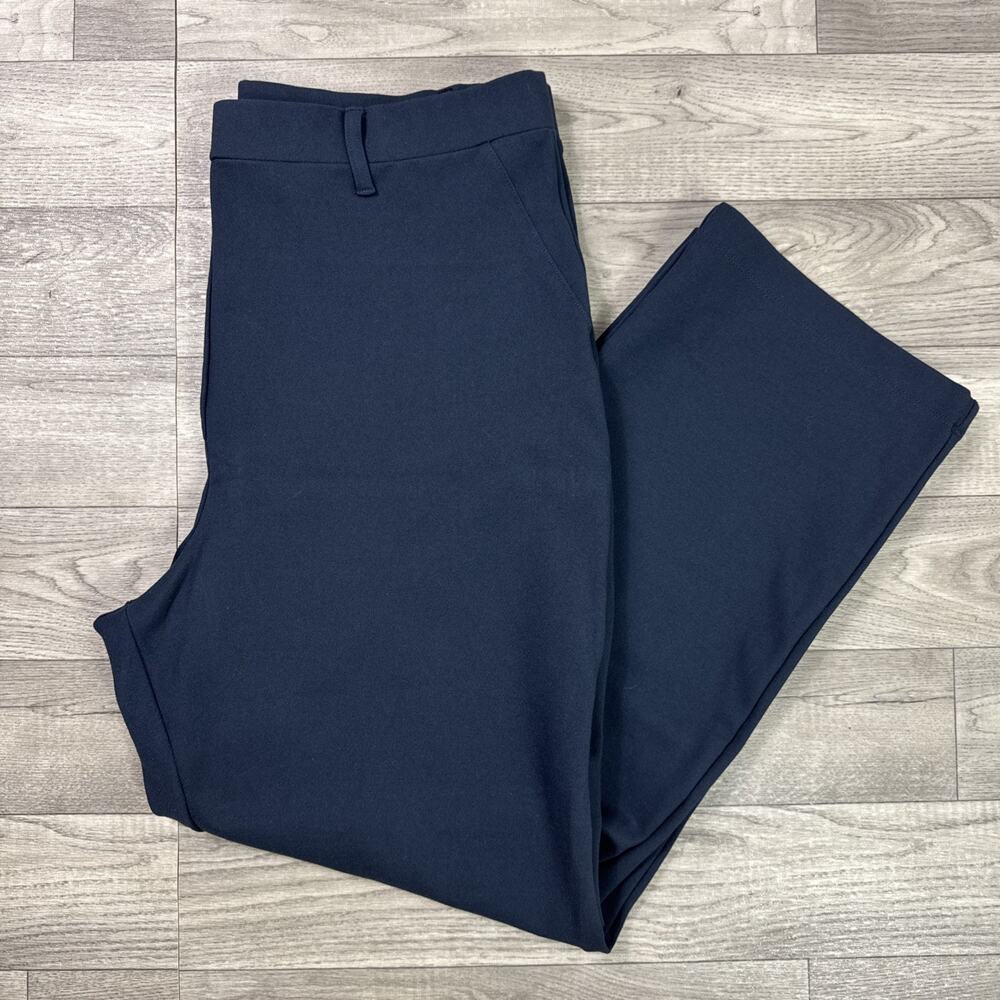Quince Ultra Stretch Ponte Pants High Rise Bootcut Leg Navy Blue sz XL